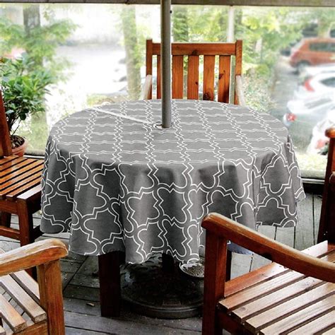 KIEMTR Farmhouse <strong>Round Tablecloth</strong>, Fitted <strong>Outdoor Table Cloth Round</strong> Cover with Elastic, Washable Reusable <strong>Round Table</strong> Cover for Picnic <strong>Patio</strong> Kitchen (Farmhouse, Small(36''-41'')) $18. . Round tablecloth for outdoor patio table